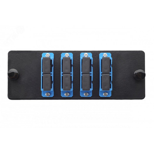 Комплект планка Q-SLOT с 4 адаптерами дуплекс SC OM3, монтажные шнуры, КДЗС