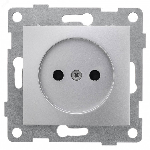GUSI Bravo механизм розетки 1-ой б/з с з/ш,  скрытая  установка, 16А, 250В. Цвет серебро.