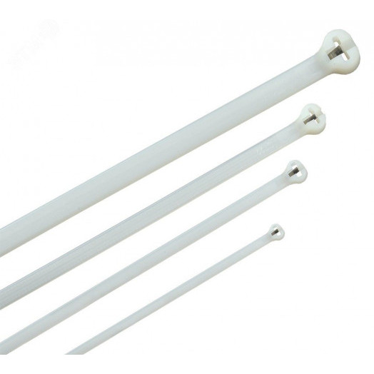 Хомут Хку 4.8х200мм со стальным замком белый (100шт)