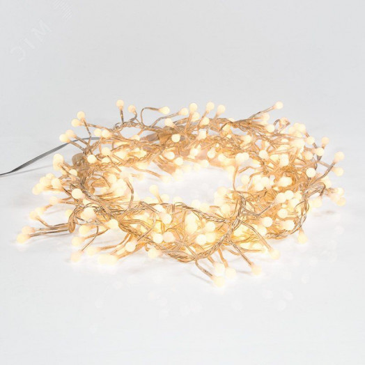 Гирлянда Мишура LED 3 м прозрачный ПВХ, 288 диодов, желтый