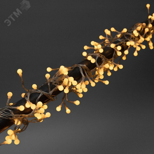 Гирлянда Мишура LED 3 м прозрачный ПВХ, 288 диодов, желтый