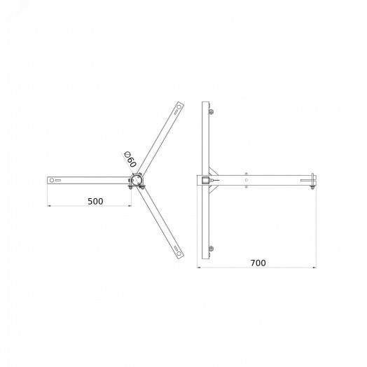 Тренога для молниеприемной мачты