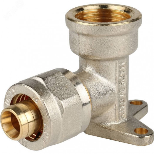 Угольник ВР 1/2'х16 настенный с креплением, для металлопластиковых труб винтовой