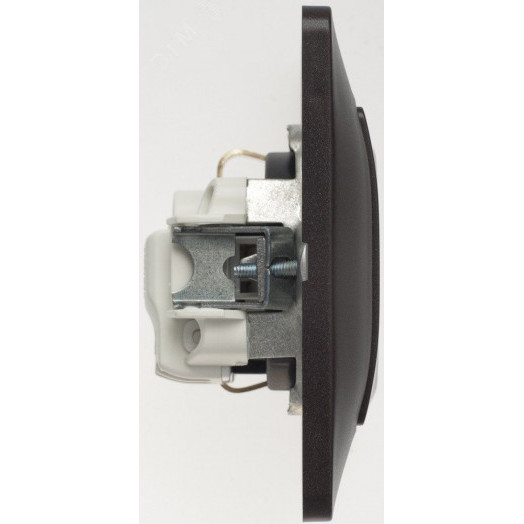 GLOSSA Розетка с заземлением со шторками шоколад в сборе