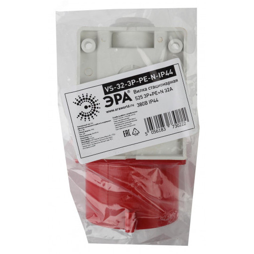 Вилка стационарная 525 3Р+РЕ+N 32А 380В IP44 (10/60/720) VS-32-3P-PE-N-IP44