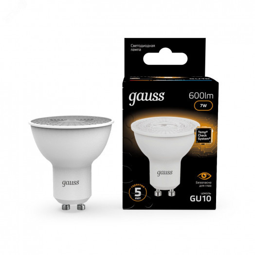 Лампа светодиодная LED 7 Вт 600 лм 3000К софит MR16 теплый GU10 AC 220В Black Gauss