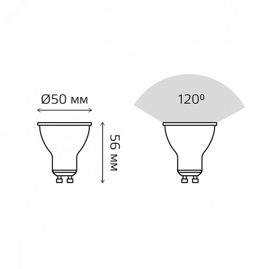 Лампа светодиодная LED 7 Вт 600 лм 3000К софит MR16 теплый GU10 AC 220В Black Gauss