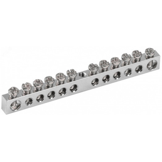 Шина PEN ''земля-ноль'' 6х9мм 12/1 Ni (12групп/крепеж по центру)