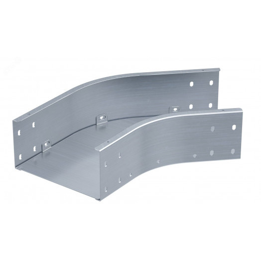 Угол горизонтальный 45 градусов 100х500, 1,5 мм, цинк-ламель, в комплекте с крепежными элементами и соединительными пластинами, необходимыми для монтажа