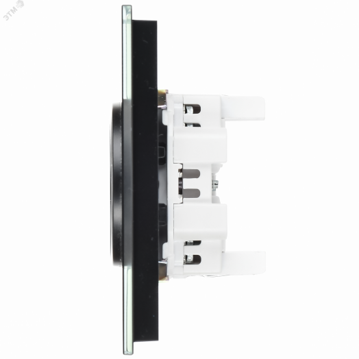 SKANDY Розетка 2-местная без заземления без защитных шторок для плоской вилки 10А SK-R03Bl стекло черный