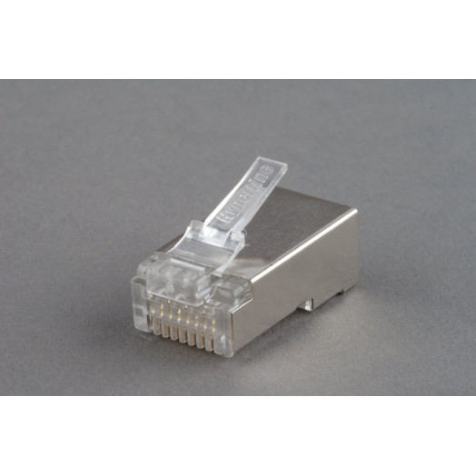 Разъем RJ-458P8C под витую пару категория 6 экранированный универсальный 100 шт