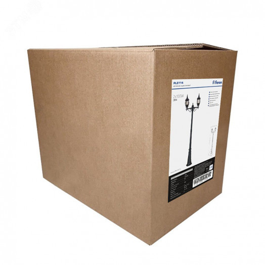 Светильник 8114 2х100W 230V E27 2х(160х160)х2300мм черный