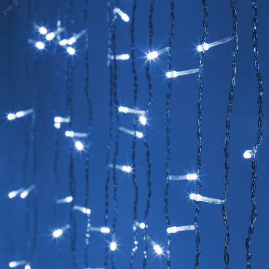 Гирлянда светодиодная новогодняя занавес 3*3 м холодный белый 300 led 220 Intro Holiday INZL-02Z