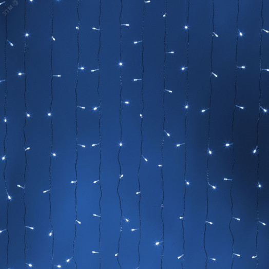 Гирлянда светодиодная новогодняя занавес 3*3 м холодный белый 300 led 220 Intro Holiday INZL-02Z