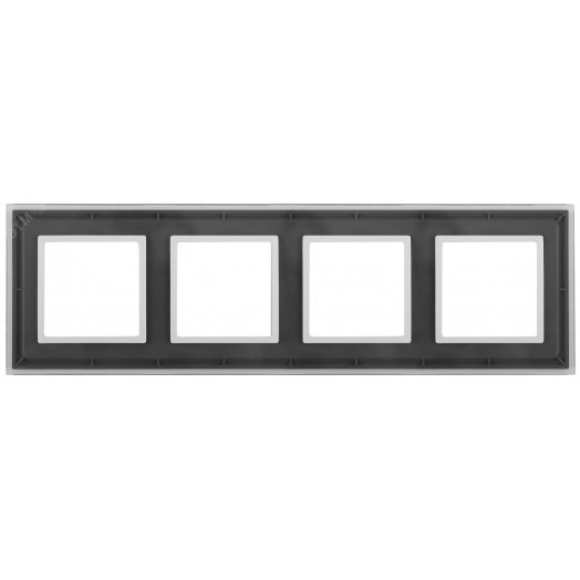 Рамка на 4 поста, стекло, Эра Elegance, прозрачный+бел, 14-5104-00