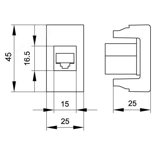 Розетка RJ-45 категория 6A Viva 1 модуль черная