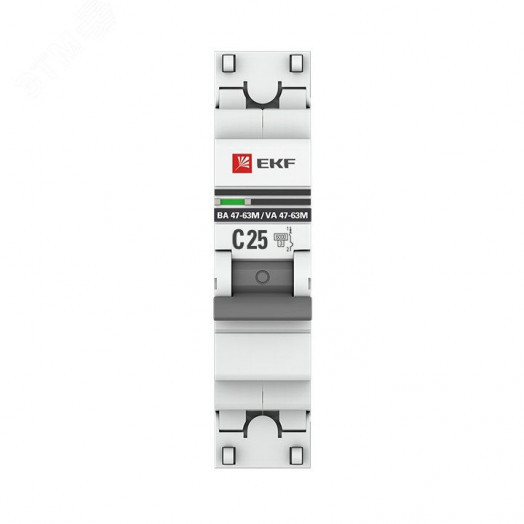 Автоматический выключатель 1P 25А (C) 6кА ВА 47-63M c электромагнитным расцепителем PROxima