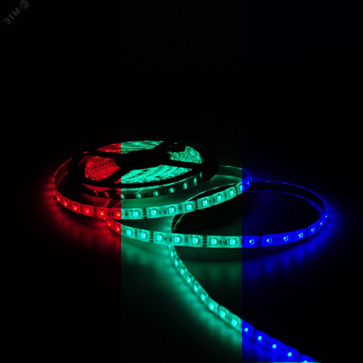 Лента светодиодная LED 5050/60-SMD 14.4 Вт/м 660 лм/м RGB DC 12В IP66 10мм (блистер 5м) Black Gauss