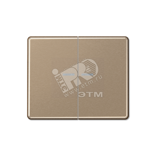 Клавиши для сдвоенного выключателя с подсветкой  золотая бронза