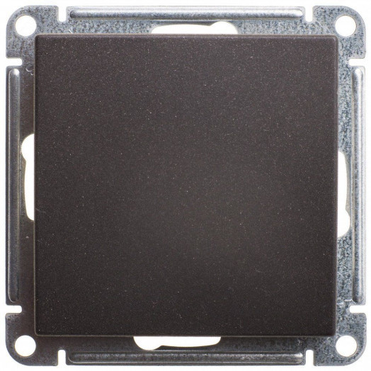 Выключатель одноклавишный, двухполюсный, 10АХ, механизм, черный бархат