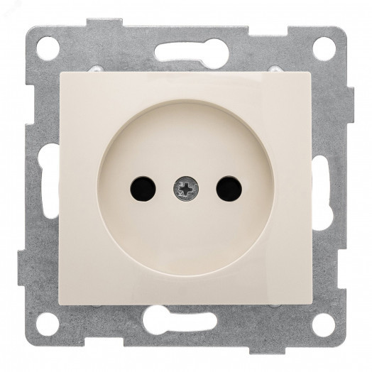 GUSI Bravo механизм розетки 1-ой б/з с з/ш,  скрытая  установка, 16А, 250В. Цвет бежевый.