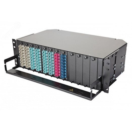 Панель оптическая серии 47K-12, 19 3U фиксированная, корпус на 12 адаптеров, 72 симплекс SC адаптера, OM2