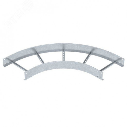 Угловая секция 90° лестничного лотка 110х400 мм R=500 мм