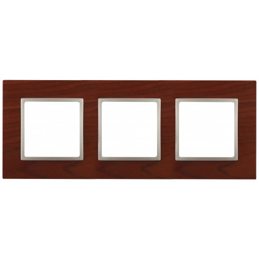 Рамка на 3 поста, дерево, Эра Elegance, вишня+шамп, 14-5303-08