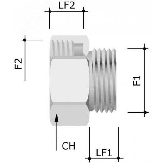 Переходник M40x1.5 наружная резьба/ M50x1.5 внутренняя резьба