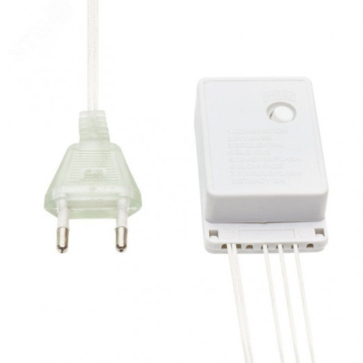 Гирлянда светодиодная Дождь 1.5x1.5 м, прозрачный ПВХ, 144 LED с контроллером, теплое белое свечение