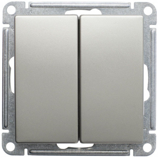 W59 Выключатель двухклавишный, 10АХ, механизм, шампань