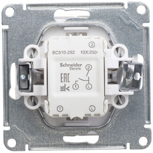 W59 Выключатель двухклавишный, 10АХ, механизм, шампань