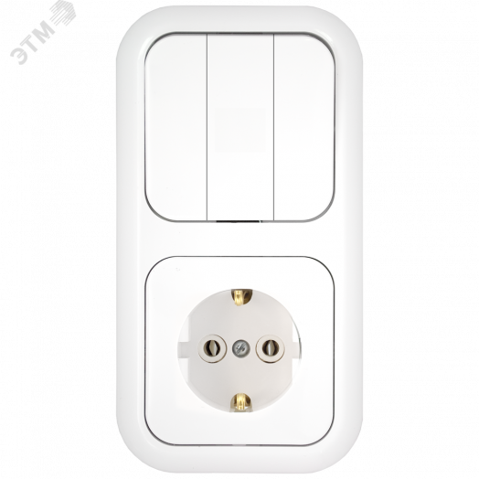 Беларусь Блок выключатель трехклавишный+розетка с заземляющим контактом