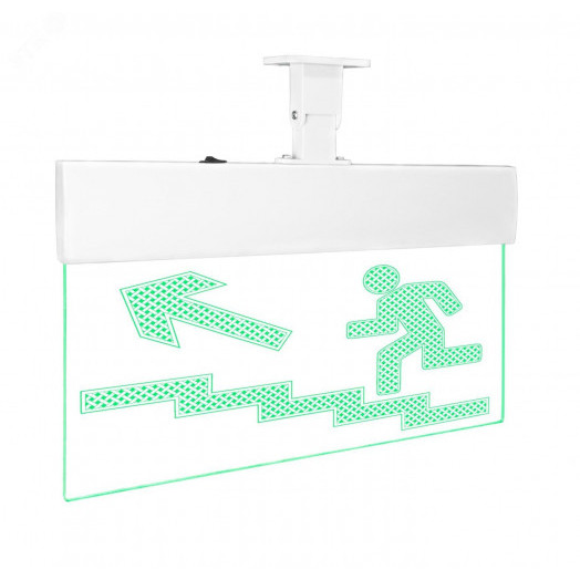 Оповещатель световой с резервным источником питания Молния-220-РИП Ультра Человек по лестнице влево вверх зеленые светодиоды