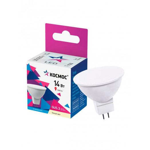 Лампа светодиодная LED 14Вт JCDR 220В GU5.3 D50х52 3000 теплый 1260 лм