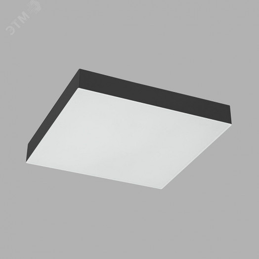 Светильник светодиодный ДПО-24w 4000K 1920Лм квадратный черный IP44