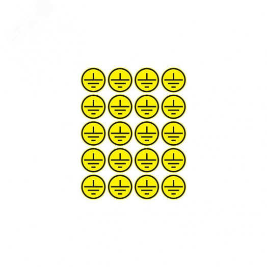 Наклейки знаки электробезопасности  ''Заземление '' d - 20 мм (20шт на листе), REXANT