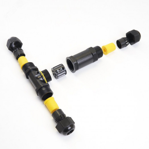 Соединитель-коннектор для проводов , 3-контактн., водонепрониц. (клемма 3pin), черный