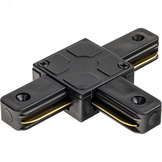 Коннектор трековый, для соединения шинопровода, Т-образный, жесткий, ARTLINE, пластик/медь, черный, 59748 7, Ritter