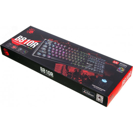 Клавиатура Bloody B810R Battlefield, USB, Multimedia for gamer LED, черный