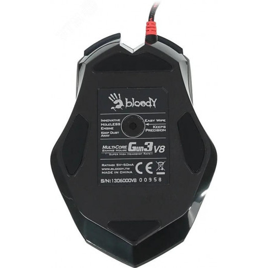 Мышь проводная Bloody V8, оптическая, USB3.0, 3200dpi, 8 кнопок, черный