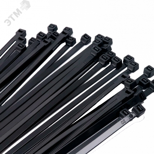 Кабельные стяжки (хомуты) PCT 7,6x300-100 черные PA6.6 (100 шт/уп)