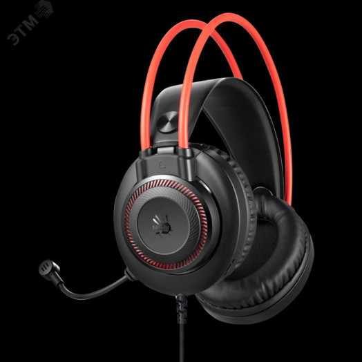 Гарнитура мониторная Bloody G200S, кабель 2м, USB, черный/красный