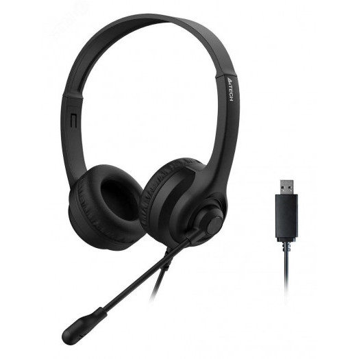 Гарнитура накладная HU-8, кабель 2м, USB, черный