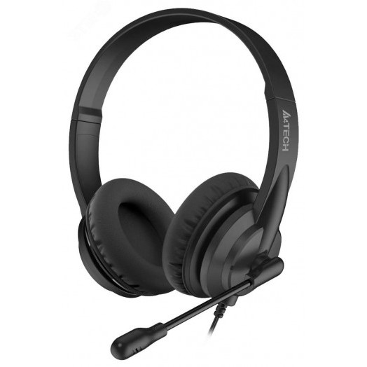 Гарнитура накладная HU-10, кабель 2м, USB,  черный