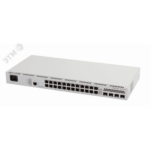 Коммутатор управляемый L3 28 портов RJ45/SFP  10 100 1000 10000 (10G) Мб/сPoE 380Вт