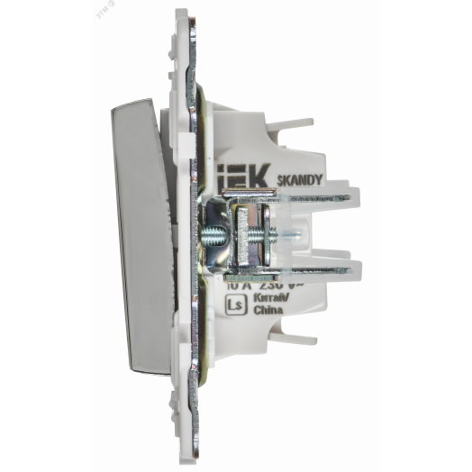 SKANDY Выключатель 1-клавишный 10А SK-V01N никель IEK