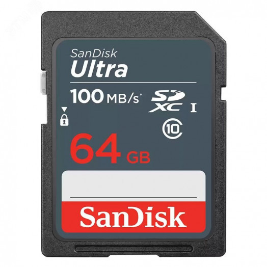 Карта памяти 64GB SD Ultra, SDXC, 100 МБ/с, Class 10