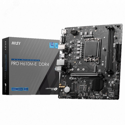 Материнская плата PRO H610M-E DDR4, Intel H610, Micro ATX