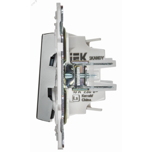 SKANDY Выключатель 2-клавишный проходной с индикацией 10А SK-V10N никель IEK